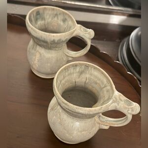 Artisan Studio Pottery Coffee Mugs Set of 2 vintage signed Frank Stewart 2013